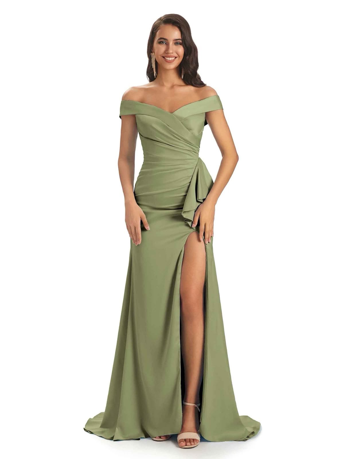 Inspiración de vestimenta para damas: vestido verde salvia